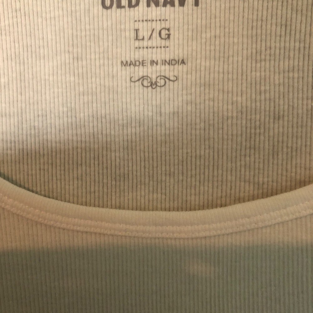 White Ladies Tank Top Size L Made In India Cotton - Picture 3 of 5